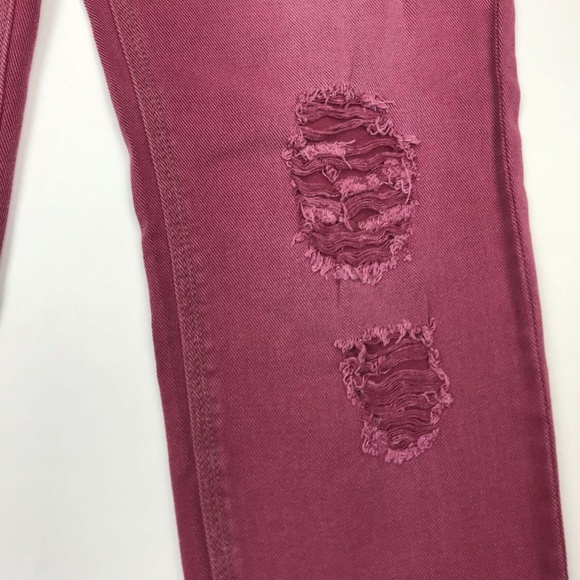 Free People Pink Distressed Cropped Jeans‎ Women 26 - Picture 6 of 8